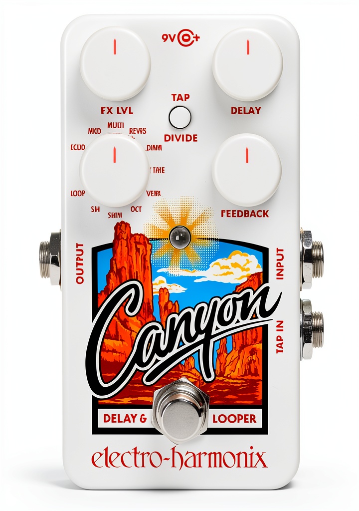Fender Metal Electric Guitar Delay Reverb Effects Pedal front view