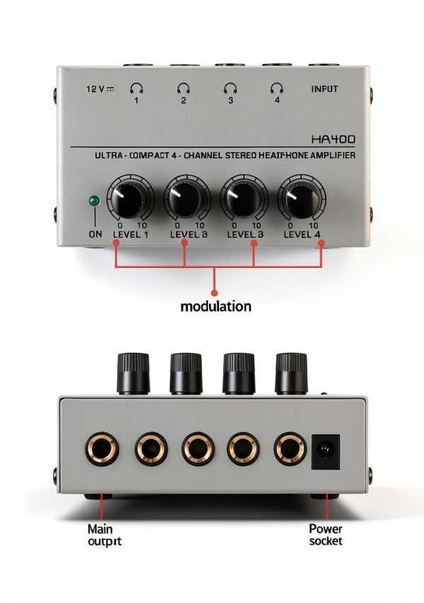 Electric Guitar Headphone Amps by HA400 Metal 4 Channel-1