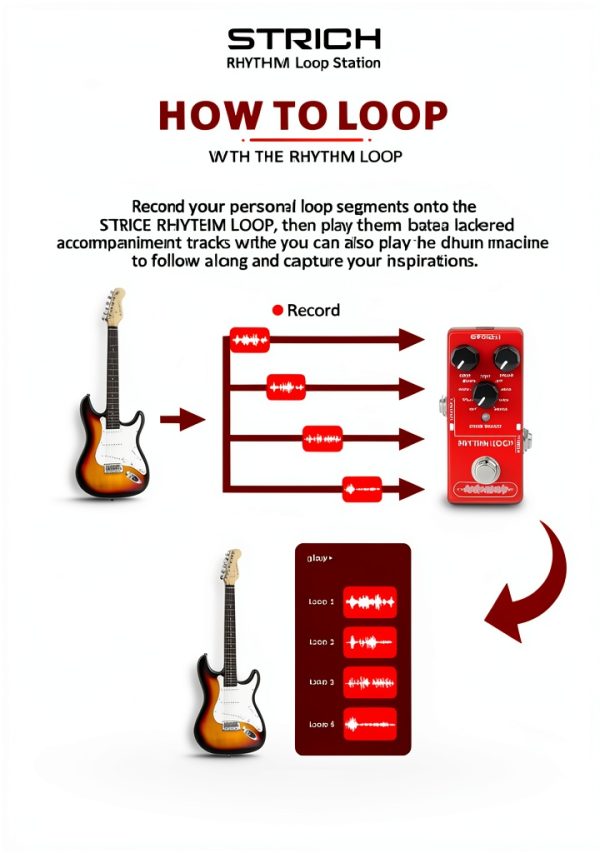 Electric Guitar Looper SL-03 Aluminum Red-7