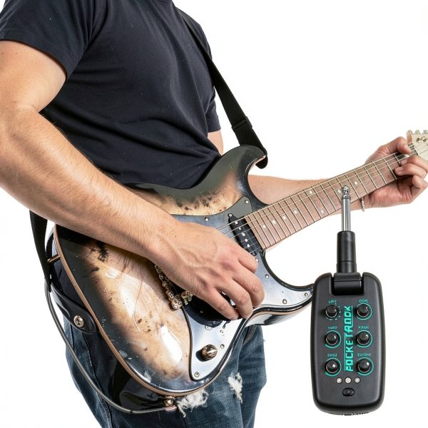 Electric Guitar Headphone Amp Pocket Rock Black-4