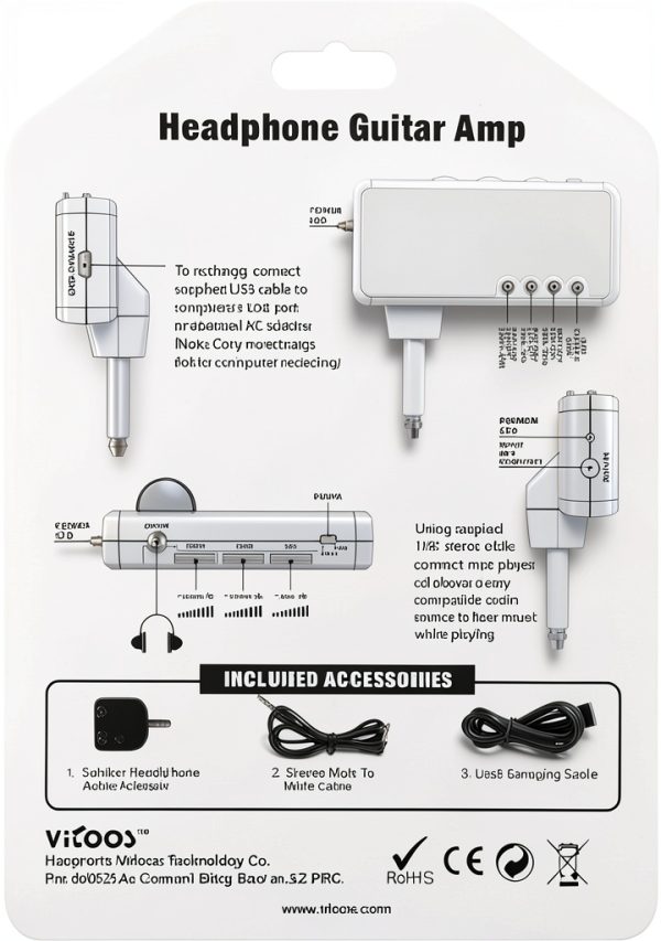 Electric Guitar Headphone Amp by LANRU Compact Design-2