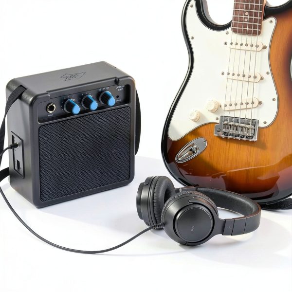 UZOCHI Mini Guitar Amp Black Plastic Dual Mode-2
