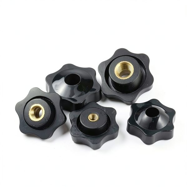 Generic 2-10pcs Thumb Knob Nut M4 M5 M6 M8 M10 M12 Black White Clamping Handle Plum Thread Hand Mechanical Manual Tighten Star Nuts(Blind End(White),M8x48mm-2pcs)-4