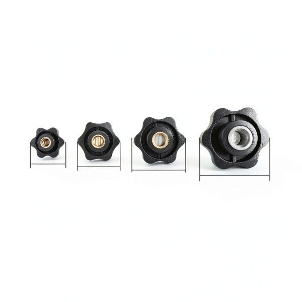 Generic 2-10pcs Thumb Knob Nut M4 M5 M6 M8 M10 M12 Black White Clamping Handle Plum Thread Hand Mechanical Manual Tighten Star Nuts(Blind End(White),M8x48mm-2pcs)-3