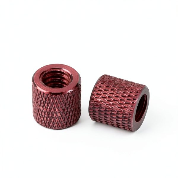 uxcell 1/4-20 x 10mm Hand Screw Nut Alloy Diamond Knurl Red 2pcs-1