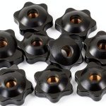 Star Knob Plastic Handle Nut Adjustable PLAFOPE Black 3x3x1.5cm-0