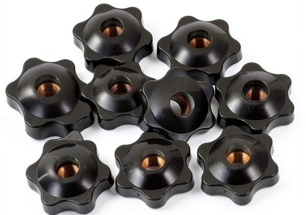Star Knob Plastic Handle Nut Adjustable PLAFOPE Black 3x3x1.5cm-0