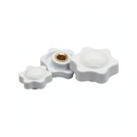 Generic 2-10pcs Thumb Knob Nut M4 M5 M6 M8 M10 M12 Black White Clamping Handle Plum Thread Hand Mechanical Manual Tighten Star Nuts(Blind End(White),M8x48mm-2pcs)-0