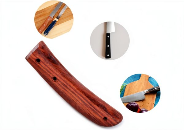 Angoily Simple to Install Knife Handle Wood Replacement for Kitchen Knife Grip Handle-7